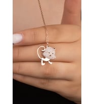 925 Ayar Gümüş Kedicik Kolye