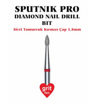 Elmas Sivri Tomurcuk Freze Kırmızı Çap 1,8mm