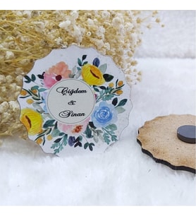 30 Adet Çiçek Baskılı Nikah Şekeri-