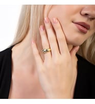 Gökyüzü - Gezegenler Tasarım Gold Renk Free Size 925 Ayar Gümüş Kadın Yüzük