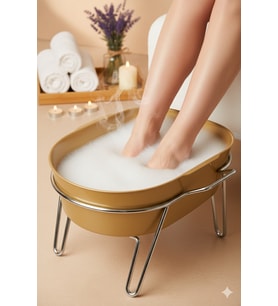 Krom Ayaklı Spa Pedikür Leğeni ile Rahatlatıcı Ayak Banyosu