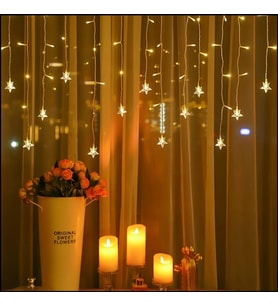 Yıldız 4m 96 Led 19 Saçak 40-50-60cm Gün Işığı yıldız boyutu:7cm