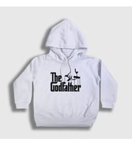 Presmono Unisex Çocuk Beyaz Logo Film Baba The Godfather Kapüşonlu Sweatshirt 251811tt (Beyaz)