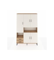 Arges Dolap 10 Raflı 2 Çekmeceli 5 Kapaklı 132x30x195 Çam-Aytaşı/Çam