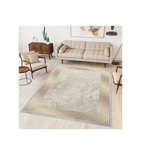 Rovigo Home Dijital Baskı Yıkanabilir Kaymaz Taban Salon Halısı RVG0301-SM273 (Bej)
