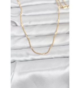 CM 14K Gold Renk Lazer Puntalı Model 60 cm Kadın Kolye - TJ-BKO10961