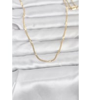 CM 14K Gold Renk Lazer Puntalı Model 60 cm Kadın Kolye - TJ-BKO10961