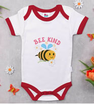 BK Kids Be Kind Tasarımlı Kırmızı Bebek Body Zıbın-1