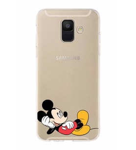 Samsung Galaxy A6 (2018)  Kapak Mickey Mouse Tasarımlı Şeffaf Silikon Kılıf