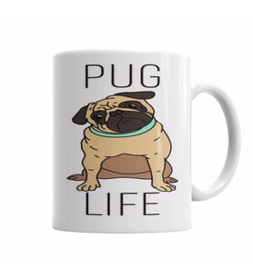 PUG LIFE Köpek Kupa Bardak Porselen