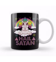 Hail Satan Unicorn Cute Rainbow Heavy Metal Pun Kupa Bardak Porselen