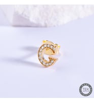 14 Ayar Altın Taşlı G Harf Küpe 0,54 gr