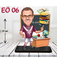Kişiye Özel Ahşap Biblo - Erkek Öğretmen Karikatür Biblo - Öğretmen Biblo 6