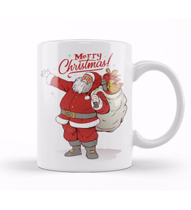Yılbaşı Yeni Yıl Konseptli Noel Baba Merry Christmas 05 Kupa Bardak Porselen