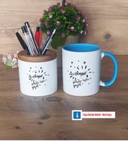 Doğum Günü Hediyesi Kalemlik, Kupa Bardak T Kişiye Özel Hediye (Model 7)
