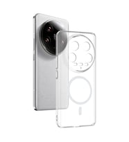 Xiaomi Mi 14 Ultra Kılıf İnce Ve Sert Yapılı Şeffaf Magsafe Silikon Kapak RYC/London (Renksiz)