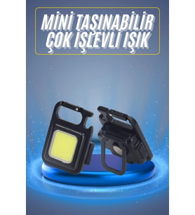 Kamp Çadır Lambası Şarjlı El Feneri Işıldak Anahtarlık Mini Mıknatıslı