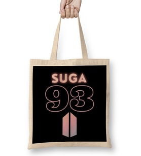 Bts Suga 93 Logo Bez Çanta Uzun Saplı