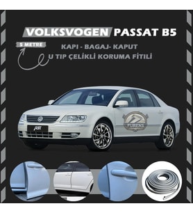 Volksvogen Passat B5 Oto Araç Kapı Koruma Fitili 5metre Parlak Gri Renk