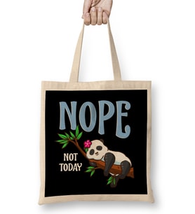 Cute & Funny Nope Not Today Lazy Napping Panda Bez Çanta Uzun Saplı