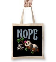 Cute & Funny Nope Not Today Lazy Napping Panda Bez Çanta Uzun Saplı