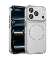 Apple iPhone 17 Pro Uyumlu Kılıf Zore M-Safe Şarj Özellikli Kamera Korumalı Formen Kapak (Gümüş)