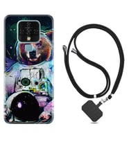 Tecno Camon 16 18P Pova Kılıf Boyun Askılı Silikon Astronot Panda 1755