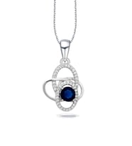Diamond Serisi Safir Tektaş Girdap Stylish/Night Gümüş Kadın Kolye