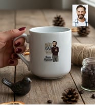 Kişiye Özel Karikatürlü Best Dad Ever Babaya Hediye Kupa Bardak Babalar Günü Hediyesi