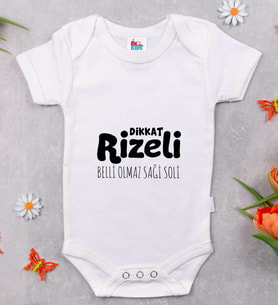 BK Kids Dikkat Rizeli Tasarımlı Beyaz Bebek Body Zıbın-1