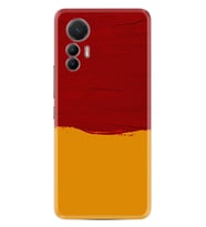 Xiaomi 12 Lite Kılıf Silikon Desen Özel Seri Sarı Kırmızı Boya 1708