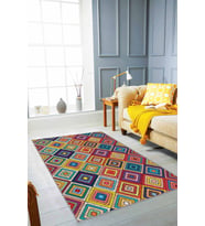 Çok Renkli Colorful Kaymaz Tabanlı Dekoratif Halı RV260 - 100 x 160 cm