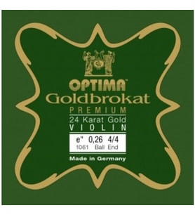 Optima 631745 Goldbrokat Premium 24 Ayar Altın Keman Mi Teli  Gerçek Altın Kaplama ile Kararmaya Dayanıklı Yapı ve Sıcak Solist Tonları