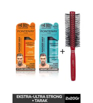 Fontenay Saç Şekillendirici Pudra Toz Wax Mat Effect Ve Ultra Strong 20gr + Profesyonel Saç Fırçası 1017 3'lü Set
