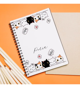 Kedi  Tasarımlı Defter Kişiye Özel