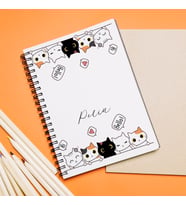Kedi  Tasarımlı Defter Kişiye Özel
