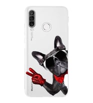 PrintiFy Huawei P30 Lite ile Uyumlu Köpek 2 Kamera Korumalı Şeffaf Kılıf