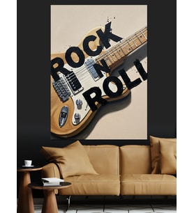 Rock N Roll Gitar Sapı Dekoratif Kanvas - Mdf Ahşap Tablo