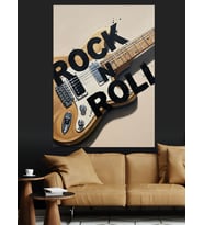 Rock N Roll Gitar Sapı Dekoratif Kanvas - Mdf Ahşap Tablo