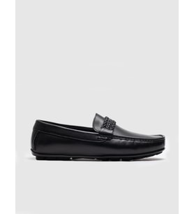 Hakiki Deri Siyah Tokalı Erkek Loafer