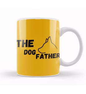 The Dogfather Funny, Cute Dog Father Dad Owner Pet Doggo Pup Fun Humor Kupa Bardak Porselen