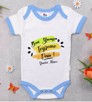 BK Kids Kişiye Özel Mavi Bebek Body Zıbın - Model 40