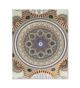 Ahşap Tablo Cami Tavan Süslemesi Çiniler (35x50 Cm Boyut)