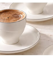 GÜRAL PORSELEN Bone 6 Kişilik Kahve Fincan Takımı CRNBLB