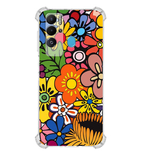 PrintiFy Tecno Pova Neo Uyumlu Retro Color 2 Baskılı Şeffaf Köşe Korumalı Antişok Kılıf