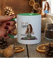 Kişiye Özel Karikatürlü Yoga Lover Motivasyon Kupa Bardak Doğum Günü Hediyesi