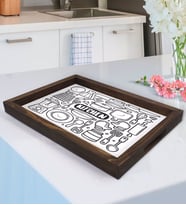 BK Gift Kitchen Tasarımlı Doğal Ahşap Tepsi-2