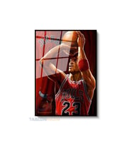 Dikey Çerçeveli Cam Basketbol Cizim Modern Ev Dekoru Duvar Sanatı Ev Ofis Tablosu (Siyah)