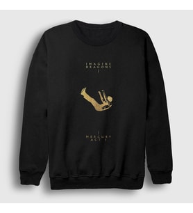 Presmono Unisex Siyah Mercury Act Imagine Dragons Sweatshirt 407960tt