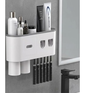 Çok Fonksiyonlu Diş Fırçası Tutucu Otomatik Dispenser Bardaklı Organizer